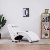 Vidaxl massage chaise longue met kussen kunstleer wit
