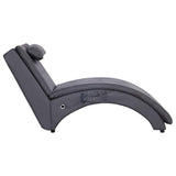 Vidaxl massage chaise longue met kussen kunstleer grijs