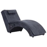 Vidaxl massage chaise longue met kussen kunstsuède grijs