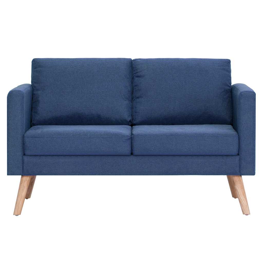 Vidaxl tweezitsbank stof blauw