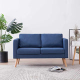 Vidaxl tweezitsbank stof blauw