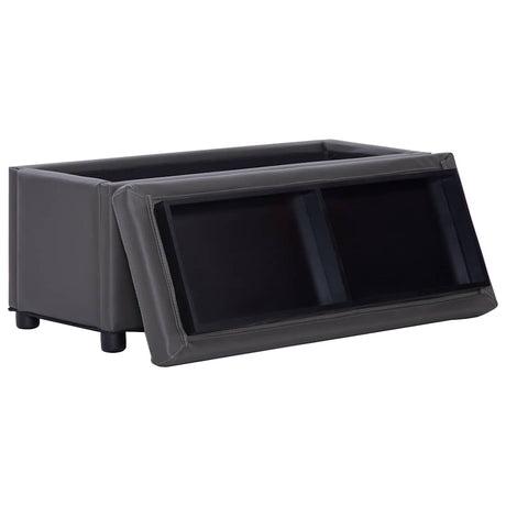 Vidaxl opberghocker 87,5 cm kunstleer grijs