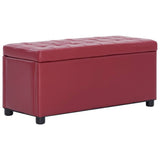 Vidaxl opberghocker 87,5 cm kunstleer wijnrood