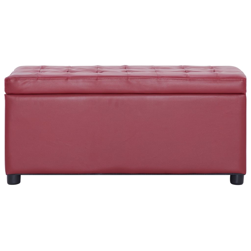 Vidaxl opberghocker 87,5 cm kunstleer wijnrood