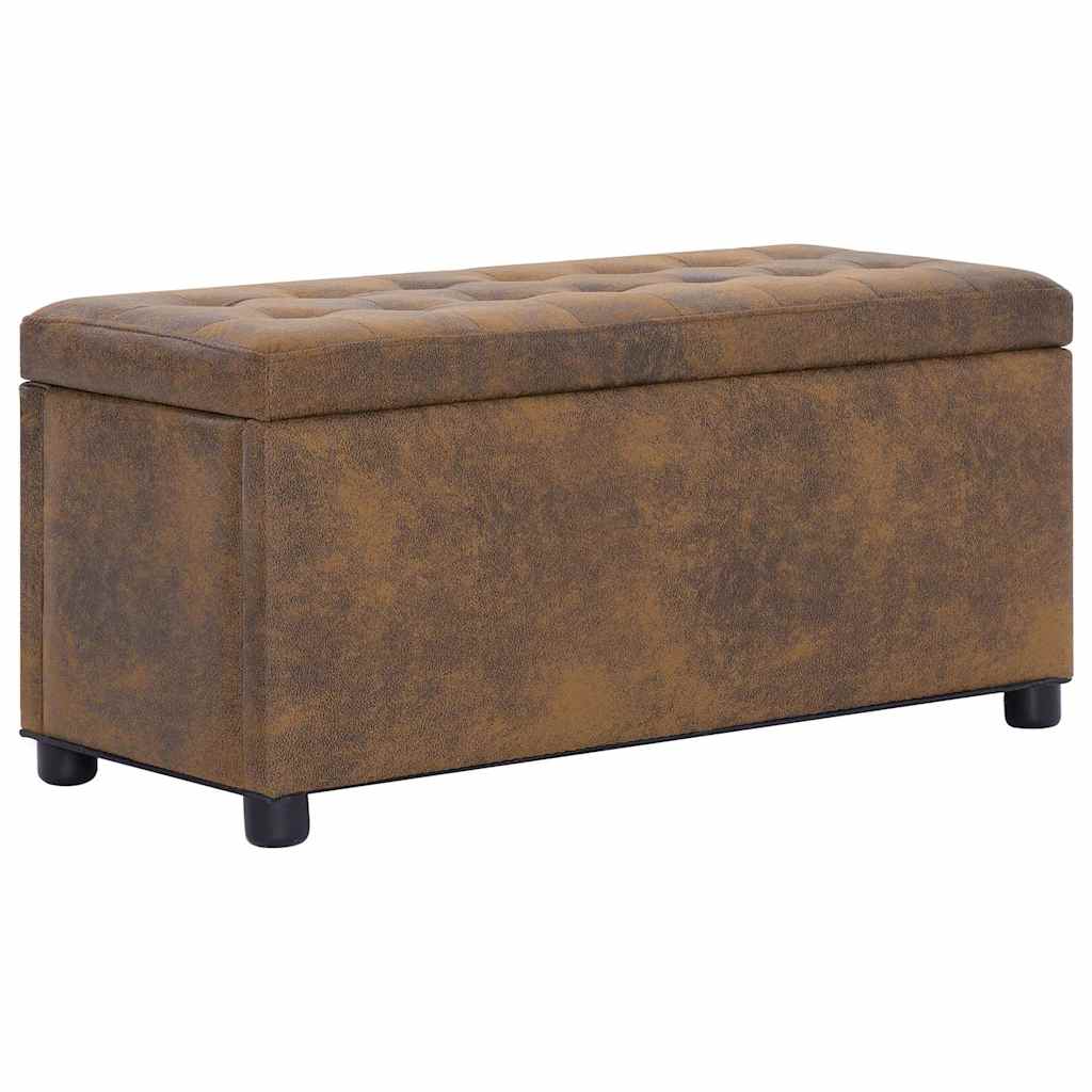 Vidaxl opberghocker 87,5 cm kunstsuède bruin