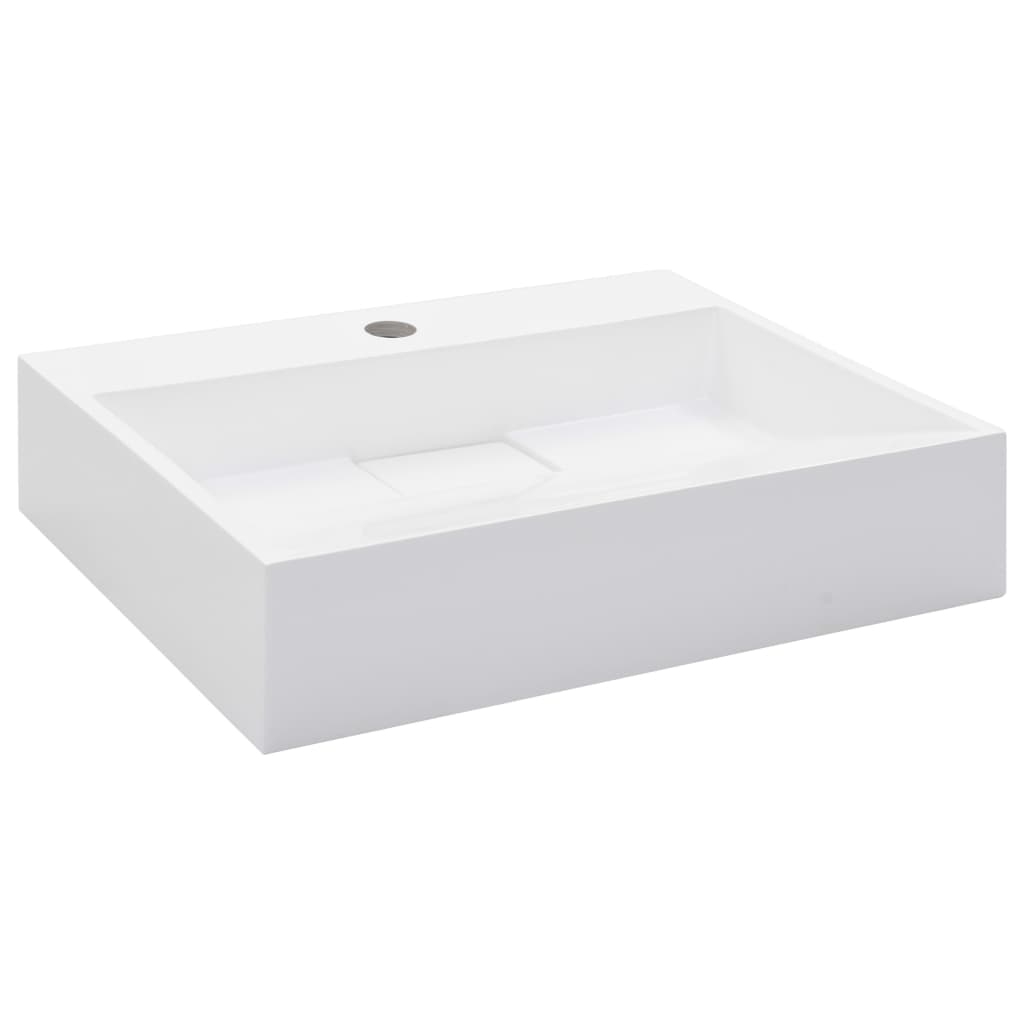 Vidaxl Washbasin 50x38x13 cm mineralni listi marmor lito belo