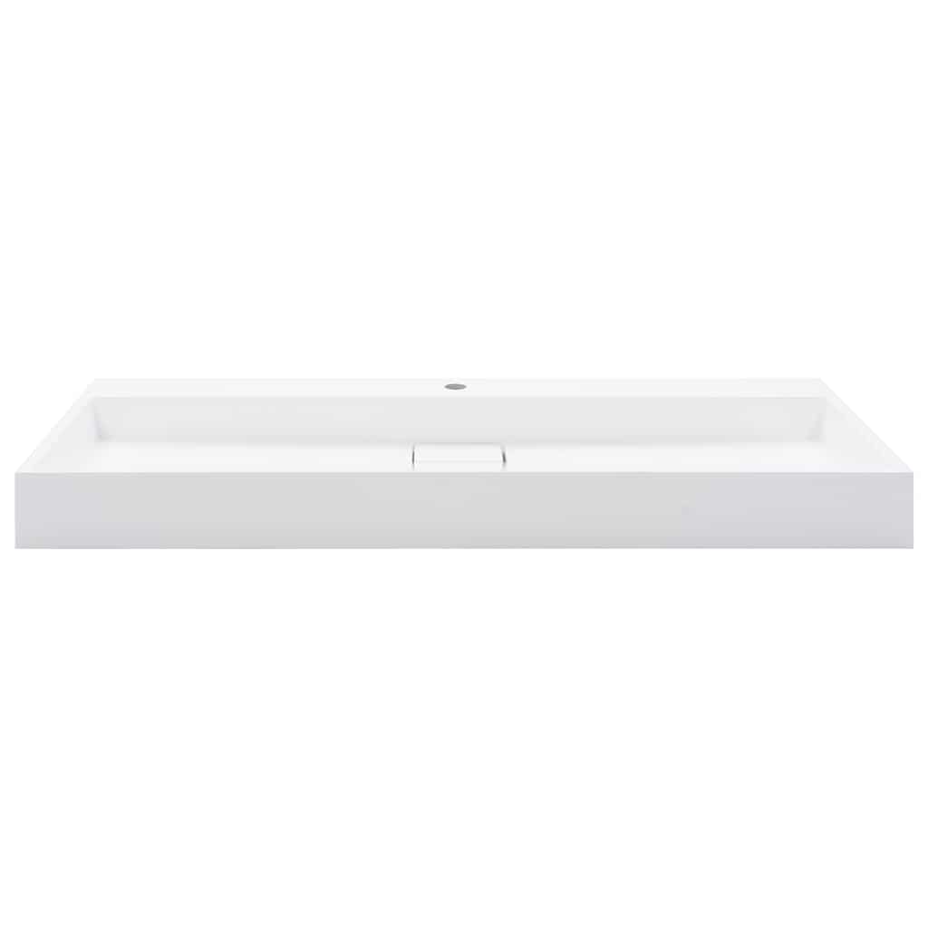 Vidaxl wastafel 120x46x11 cm mineraal gegoten marmer gegoten wit
