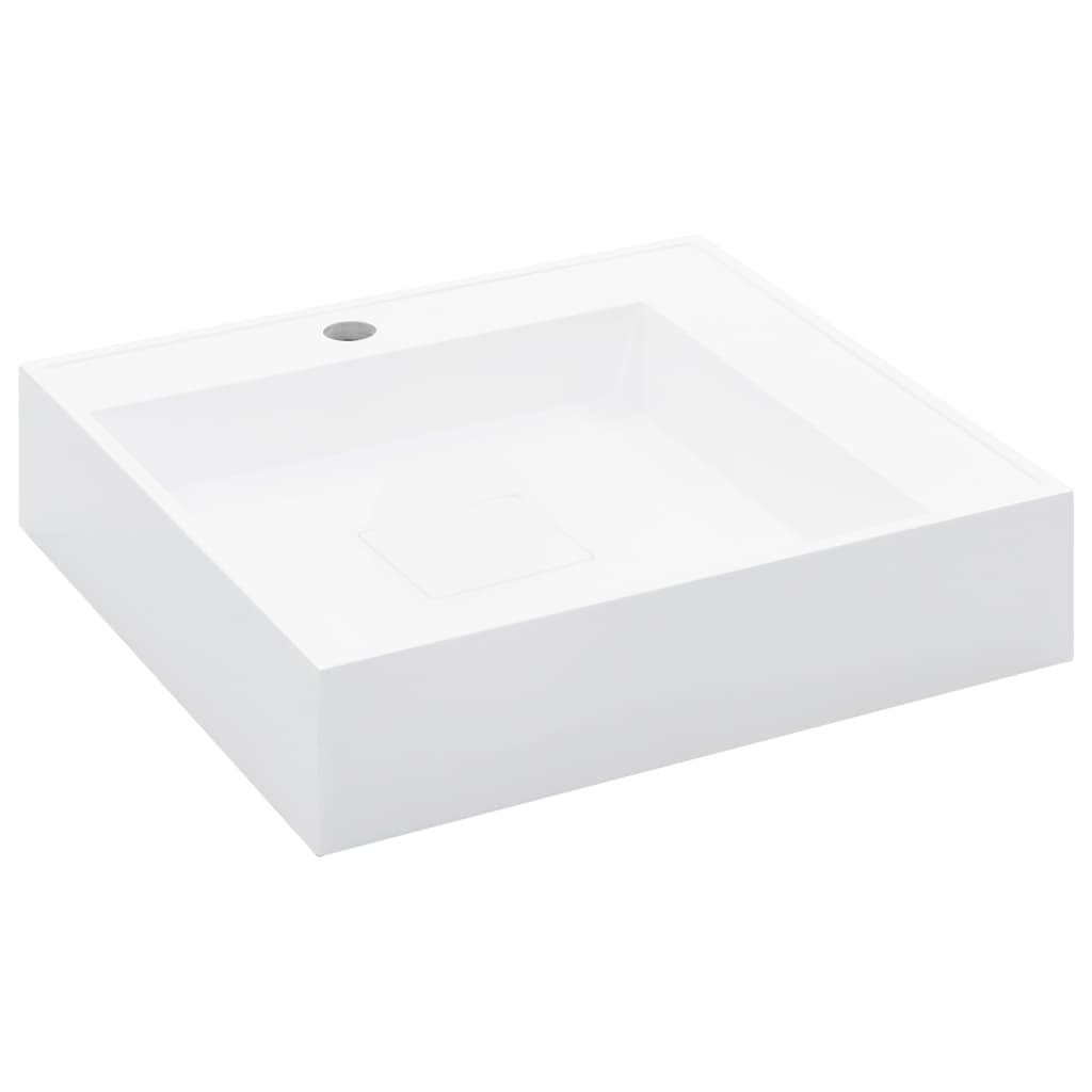 Vidaxl Washbasin 50x50x12,3 cm mineralni listi marmor lito belo