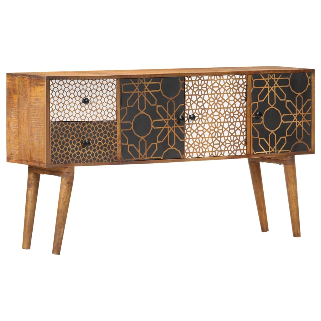 Vidaxl dressoir met geprint patroon 130x30x70 cm massief mangohout