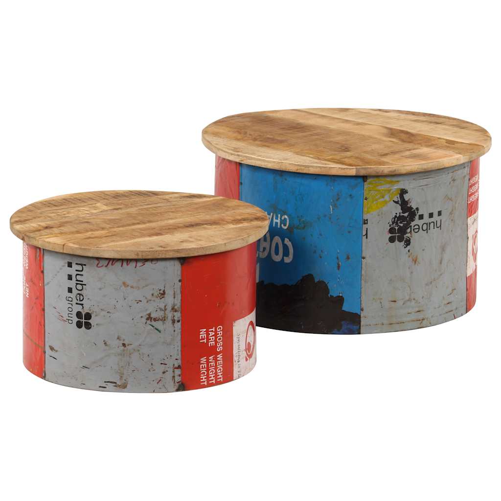 Vidaxl salontafels 2 st massief mangohout