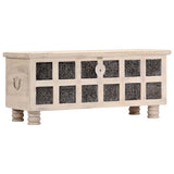 Vidaxl opbergkist 110x40x45 cm massief acaciahout wit