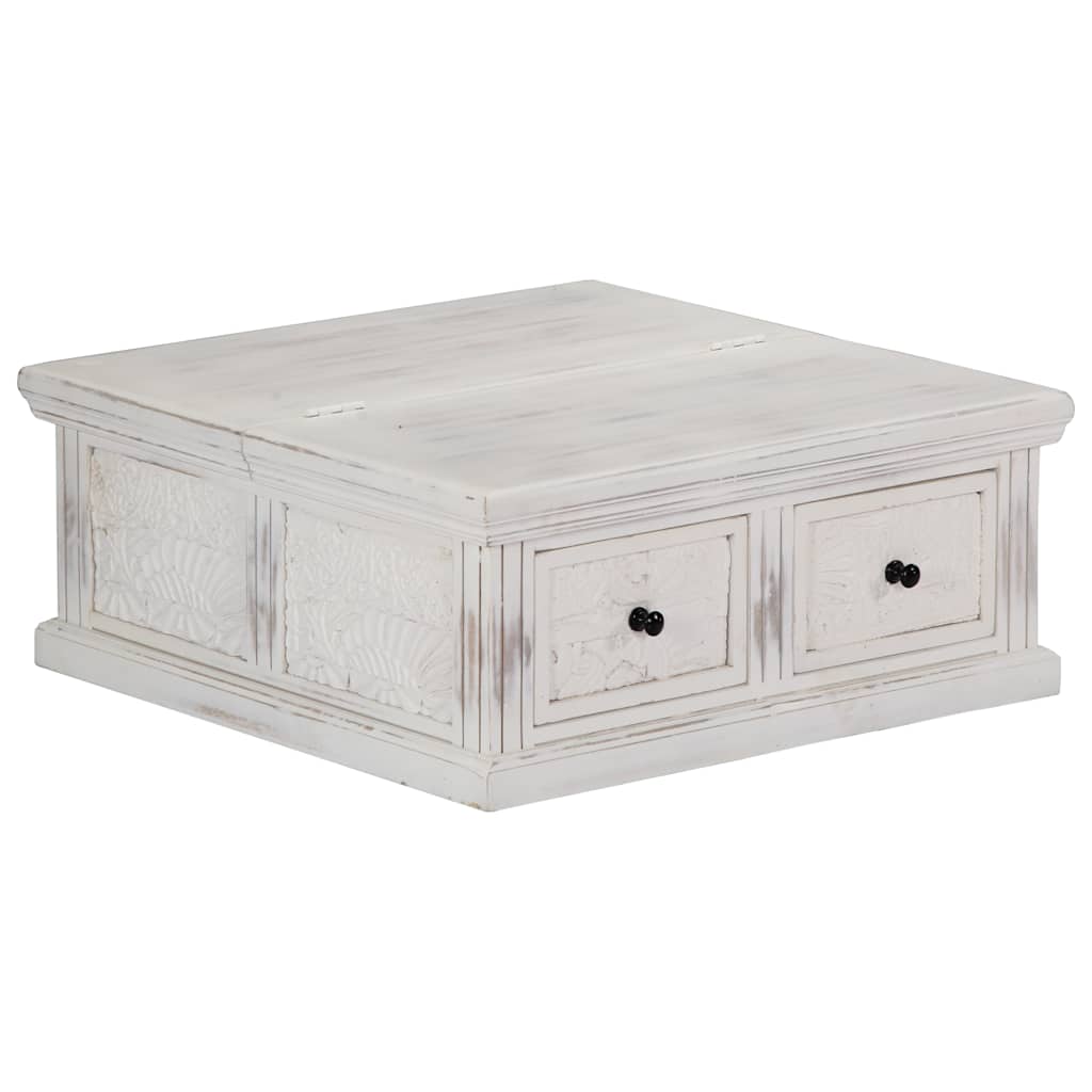 Vidaxl salontafel 70x70x30 cm massief mangohout wit
