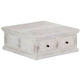 Vidaxl salontafel 70x70x30 cm massief mangohout wit