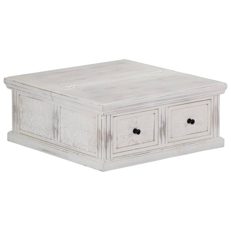 Vidaxl salontafel 70x70x30 cm massief mangohout wit