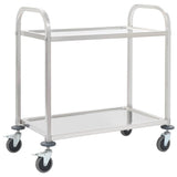 Vidaxl keukentrolley 2-laags 96,5x55x90 cm roestvrij staal