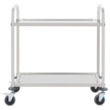 Vidaxl keukentrolley 2-laags 96,5x55x90 cm roestvrij staal