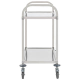 Vidaxl keukentrolley 2-laags 96,5x55x90 cm roestvrij staal