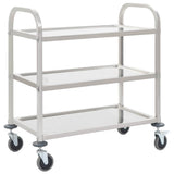 Vidaxl keukentrolley 3-laags 96,5x55x90 cm roestvrij staal