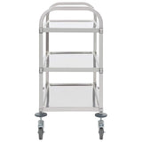 Vidaxl keukentrolley 3-laags 95x45x83,5 cm roestvrij staal