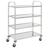 Vidaxl keukentrolley 4-laags 107x55x125 cm roestvrij staal