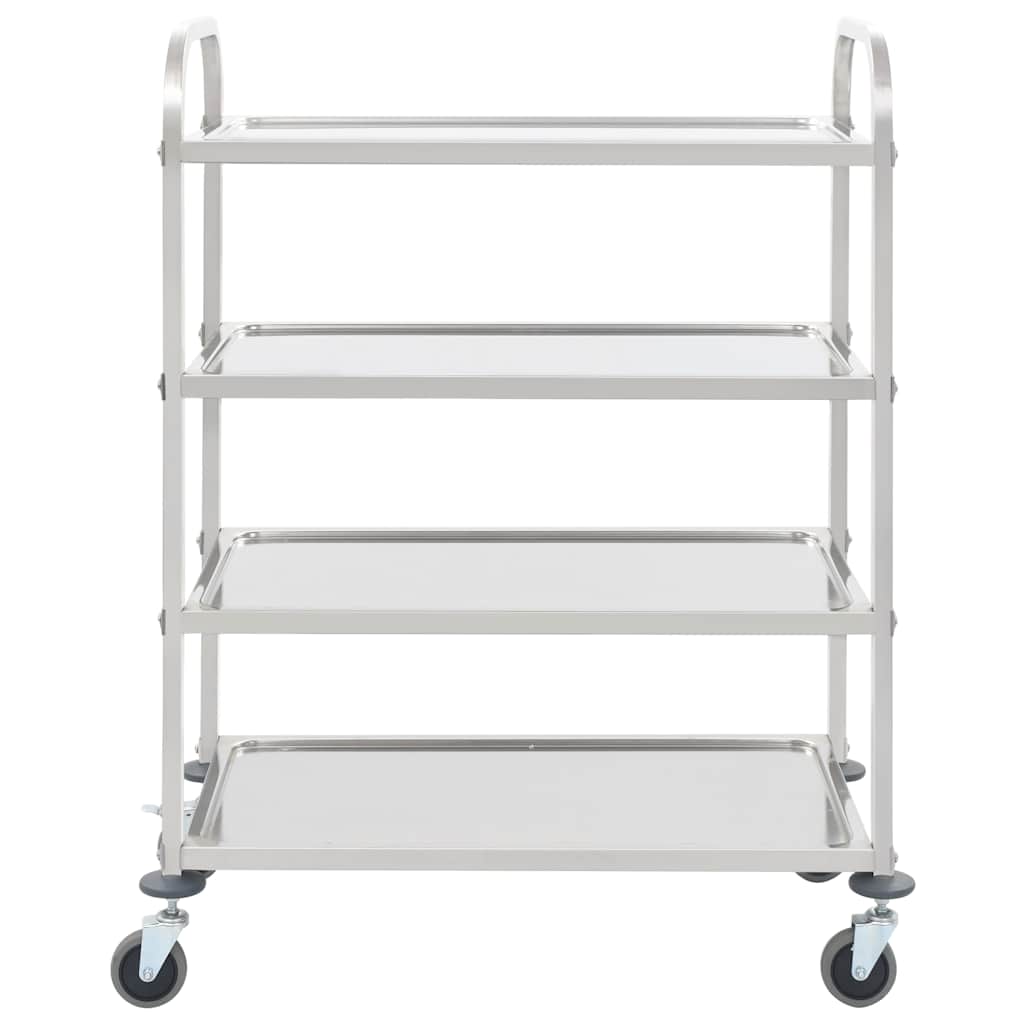 Vidaxl keukentrolley 4-laags 107x55x125 cm roestvrij staal