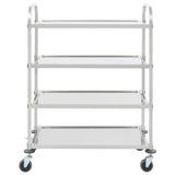 Vidaxl keukentrolley 4-laags 107x55x125 cm roestvrij staal