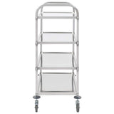 Vidaxl keukentrolley 4-laags 107x55x125 cm roestvrij staal
