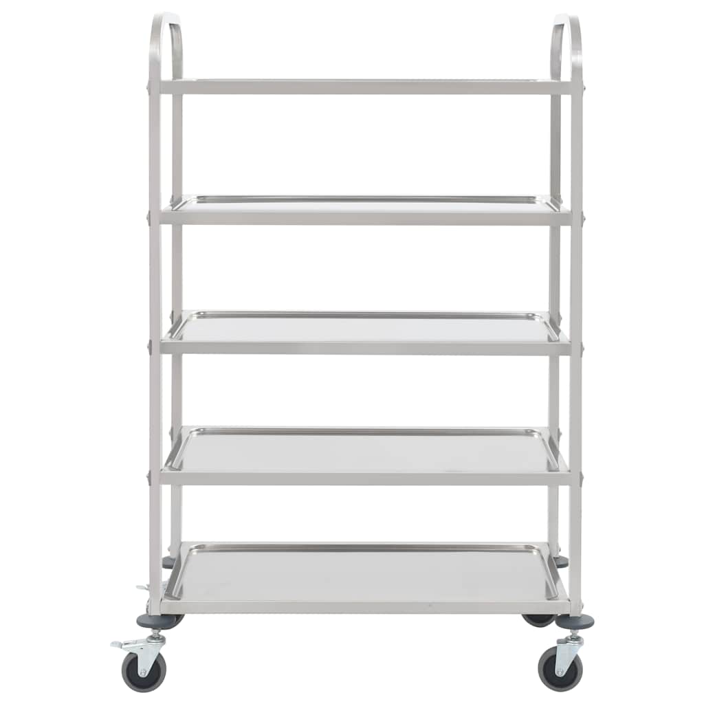 Vidaxl keukentrolley 5-laags 107x55x147 cm roestvrij staal