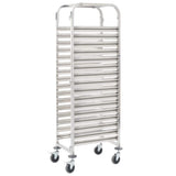Vidaxl keukentrolley 16-laags 38x55x163 cm roestvrij staal