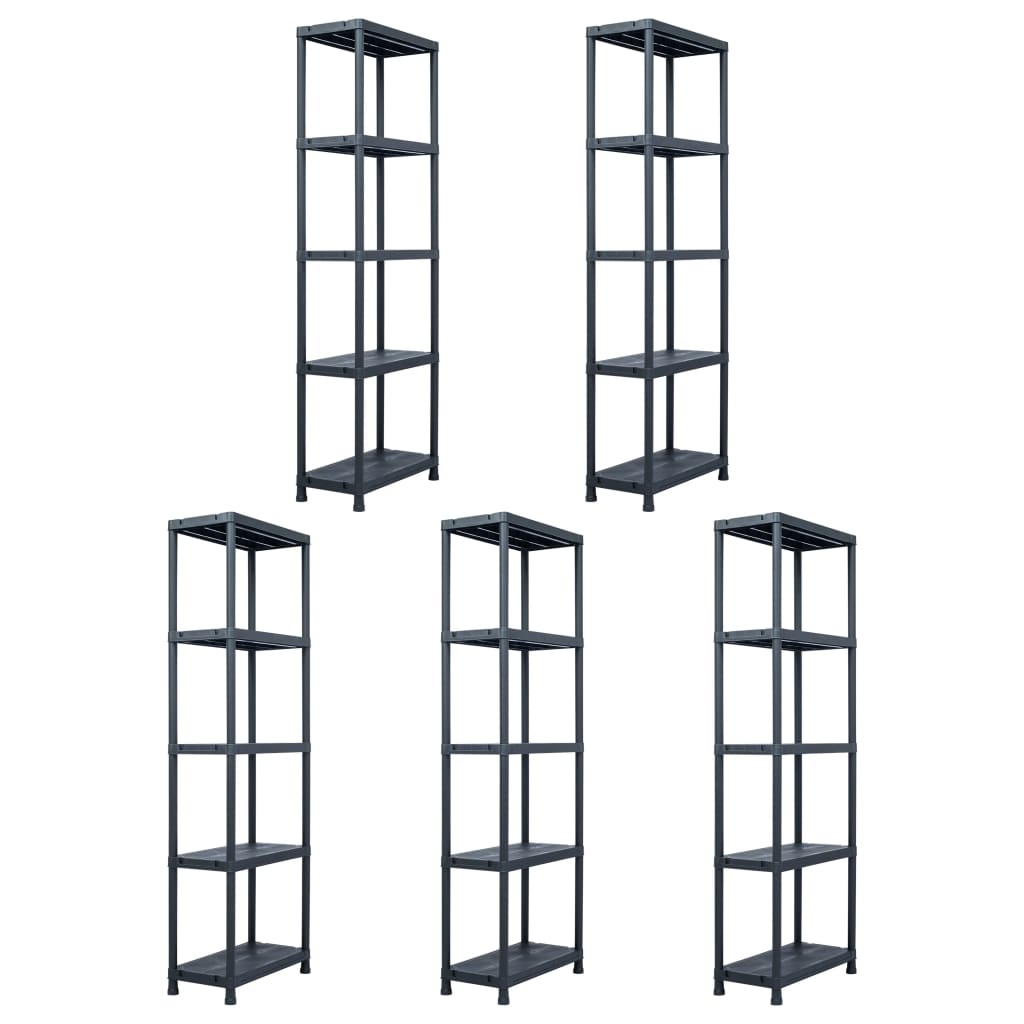 Vidaxl Späichere Racks 5 PC 125 kg 60x30x18 cm Plastik