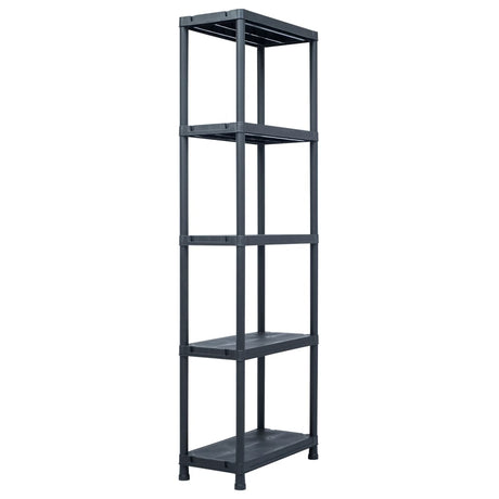 Vidaxl opbergrekken 5 st 125 kg 60x30x180 cm kunststof zwart