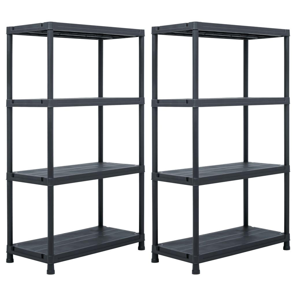 Vidaxl Späichere Racks 2 st 200 kg 80x4xxx18 cm Plastikstéck