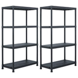 Vidaxl Späichere Racks 2 st 200 kg 80x4xxx18 cm Plastikstéck