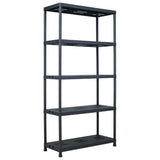 Racks de almacenamiento Vidaxl 2 PCS 260 kg 90x40x180 cm de plástico negro