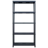 Racks de almacenamiento Vidaxl 2 PCS 260 kg 90x40x180 cm de plástico negro