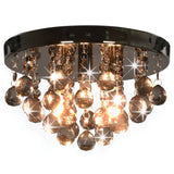 Vidaxl ceiling lamp with smoky beads around G9 Black