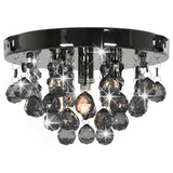 Vidaxl ceiling lamp with smoky beads around G9 Black