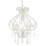 Vidaxl plafondlamp met kralen rond e14 wit