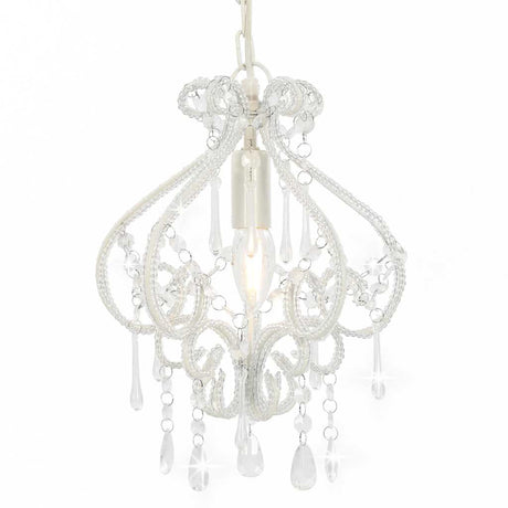Vidaxl plafondlamp met kralen rond e14 wit