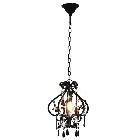 Vidaxl plafondlamp met kralen rond e14 zwart