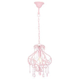 Vidaxl ceiling lamp with beads around E14 pink