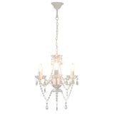 Vidaxl Chandelier with beads around 3xe14 white