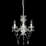 Vidaxl Chandelier with beads around 3xe14 white