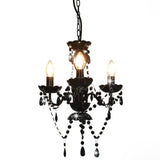 Chandelier Vidaxl avec des perles autour de 3xe14 noir