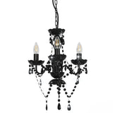 Chandelier Vidaxl avec des perles autour de 3xe14 noir