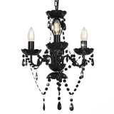 Chandelier Vidaxl avec des perles autour de 3xe14 noir