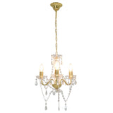 Chandelier Vidaxl avec des perles autour de 3xe14 de couleur or