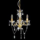 Chandelier Vidaxl avec des perles autour de 3xe14 de couleur or