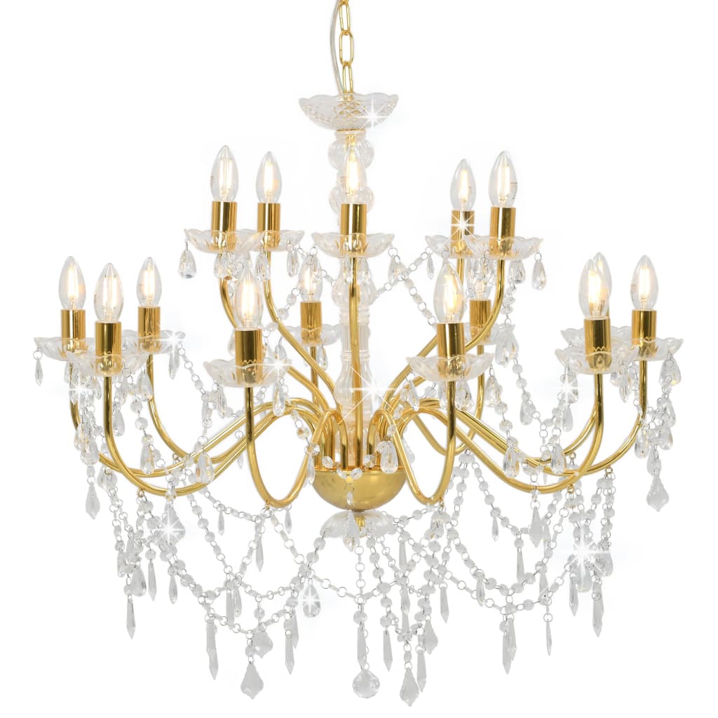 Vidaxl Chandelier 2-Laags 15xe14 Gold colored