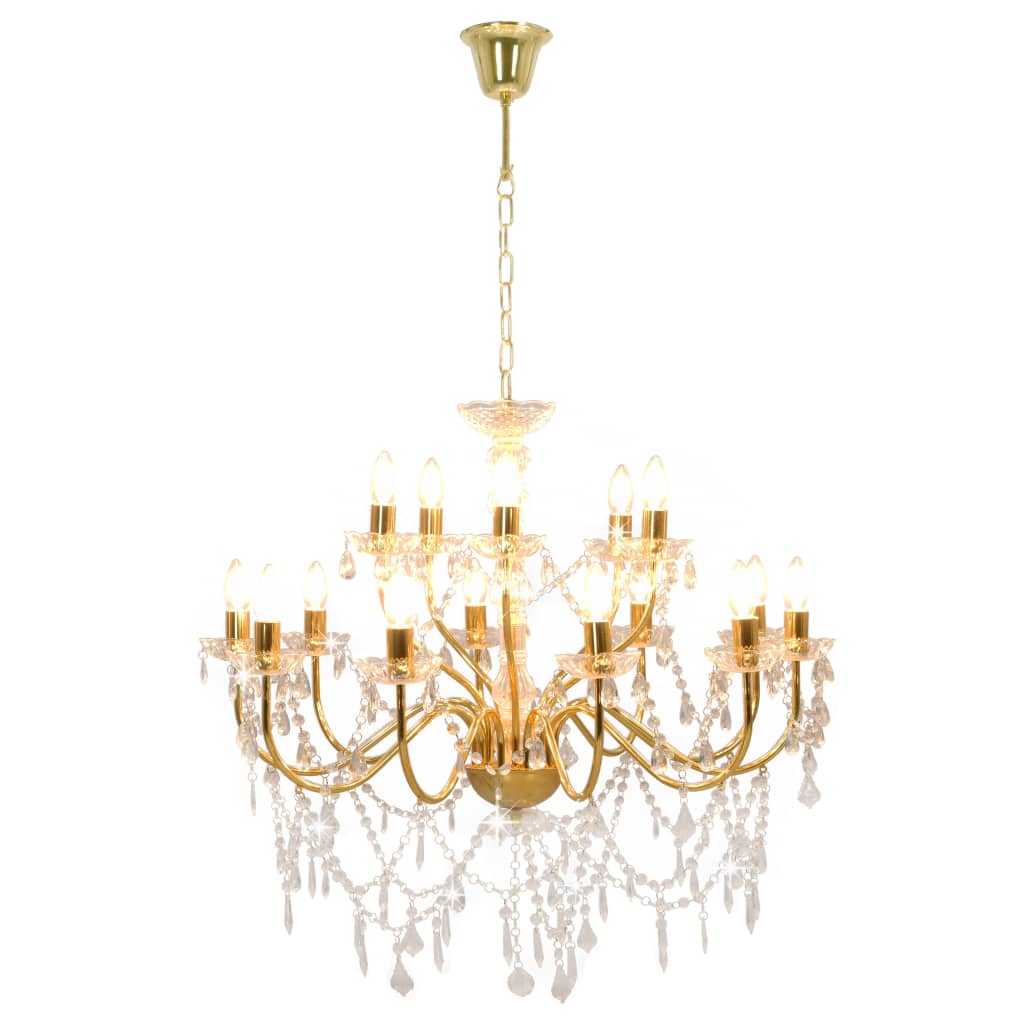 Vidaxl Chandelier 2-Laags 15xe14 Gold colored